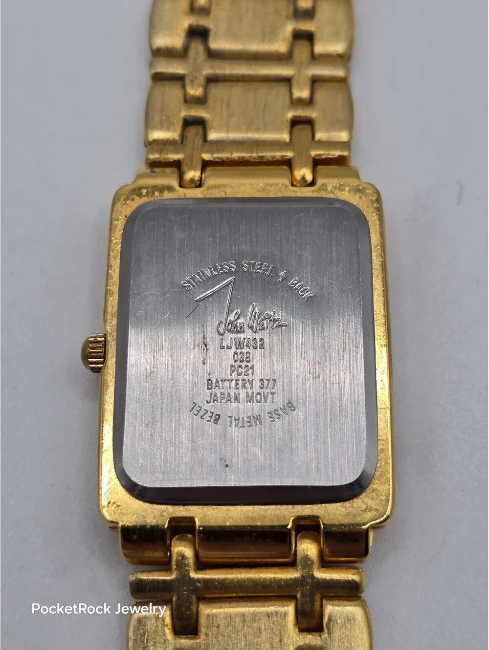 John Weitz Women’s Silver Dial Gold Tone Bracelet Watch